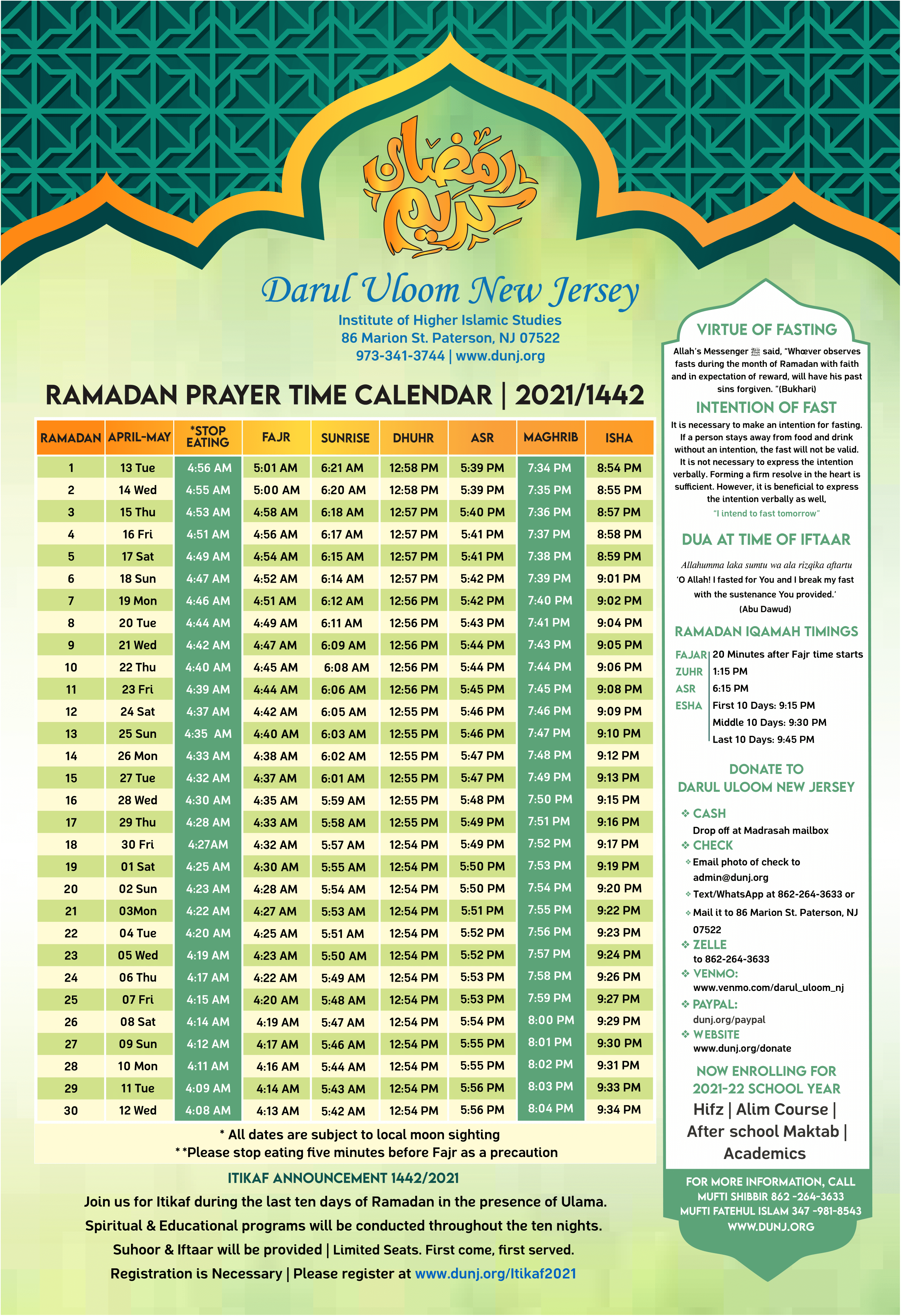Calendar For 2021 With Holidays And Ramadan : Ramadan 2021 in Qatar
