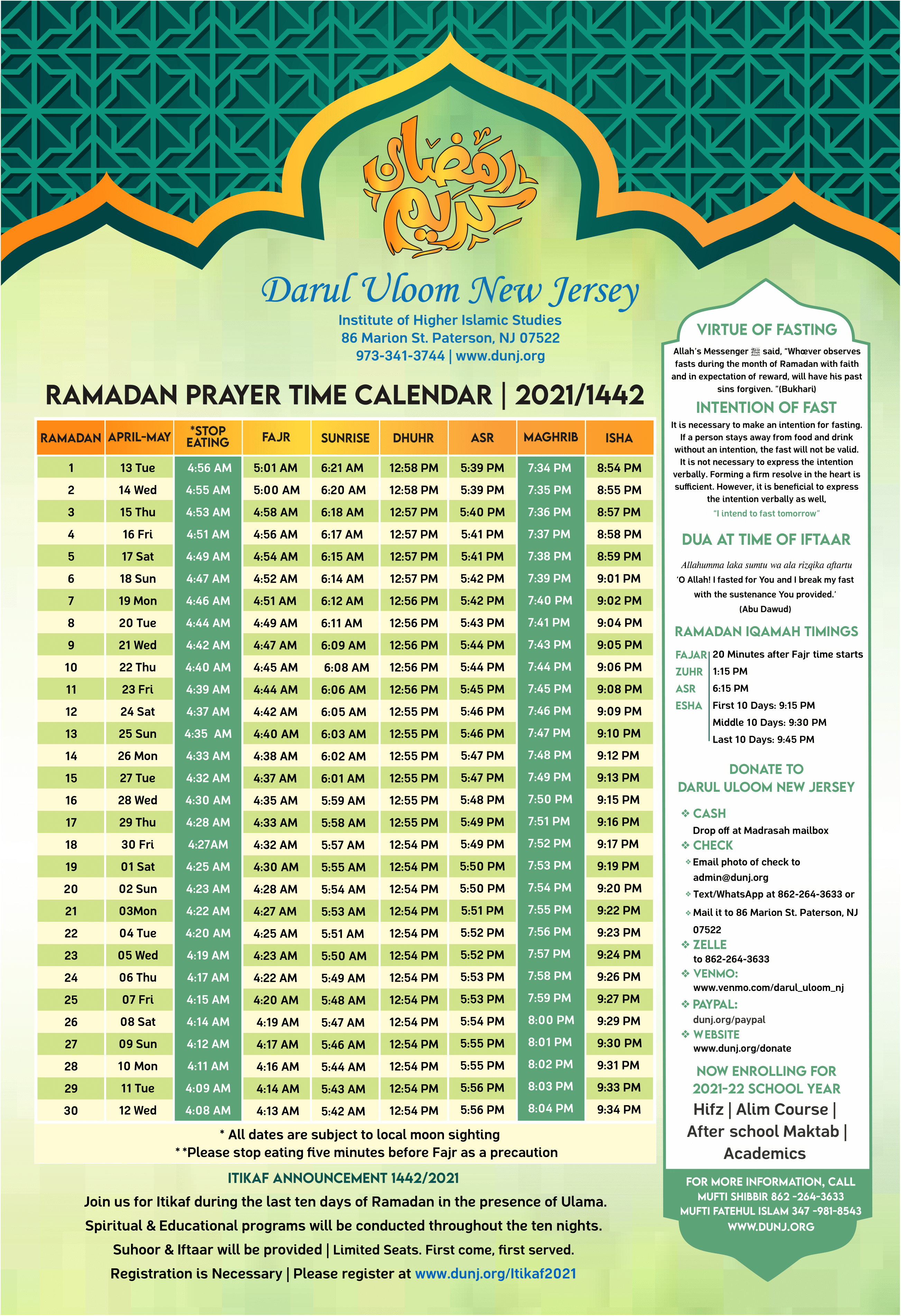 namaz timetable slough